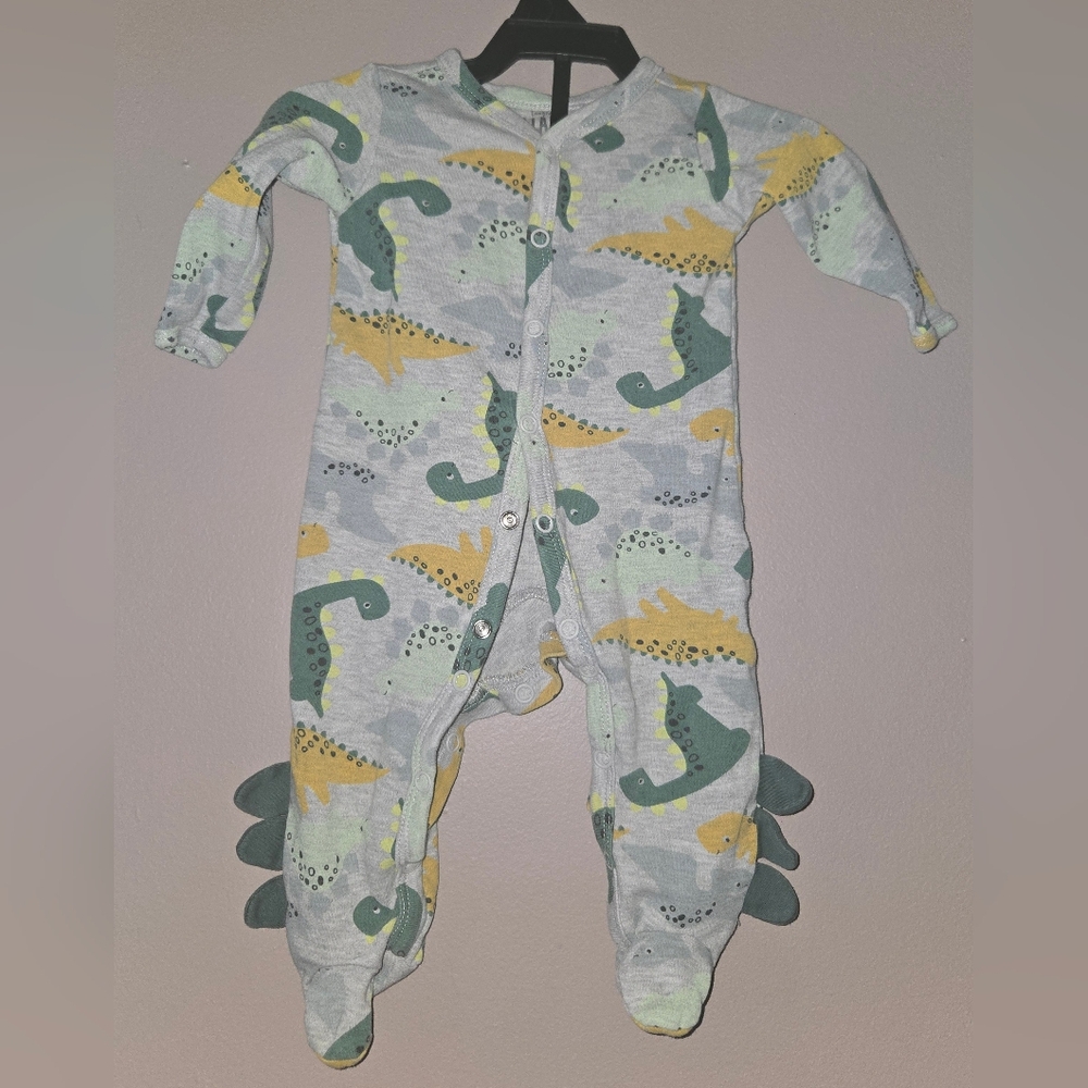 Dinosaur Print Kids Footie Pajamas